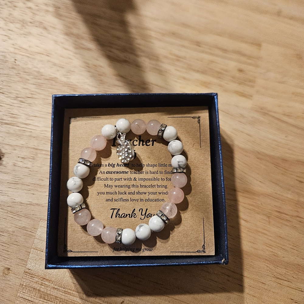 Teacher appreciation gifts,Natural Stone teacher Bracelet gifts for women,thank